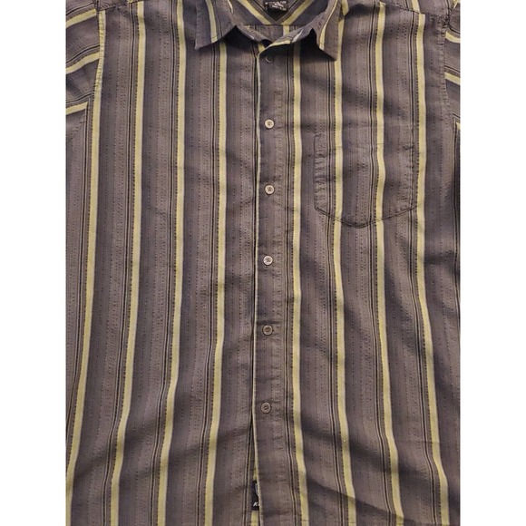 Kuhl Response Short Sleeve Button Down Shirt Sz L, Mens Pinstripe Gray Green Tan - Picture 3 of 8